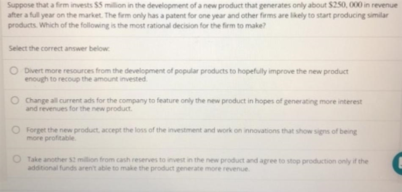 Suppose that a firm invests $5 million in the development of a new product that generates-example-1