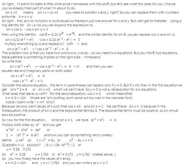 If sin Z = 3, express the complex number Z in rectangularform. I've been trying to-example-1