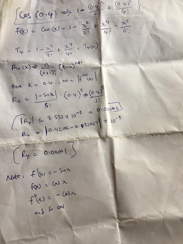 Use Taylor's Theorem to obtain an upper bound for the error of the approximation. Then-example-1