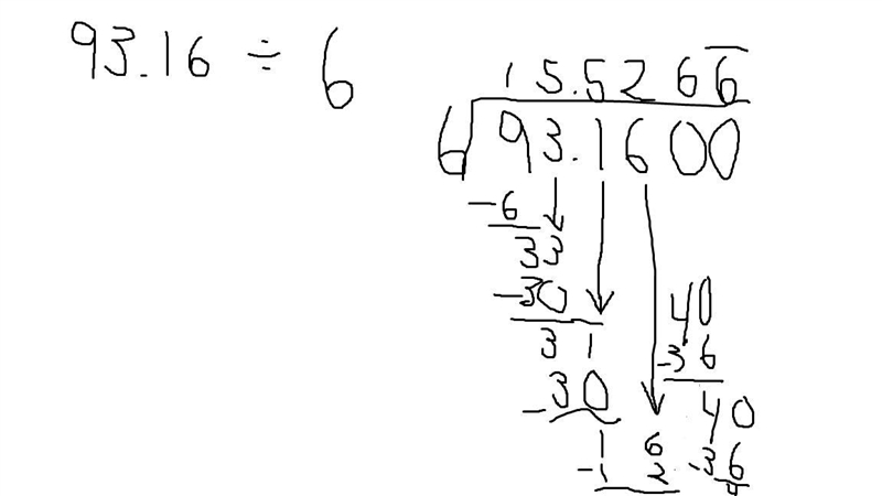 93.16 divided by 6 please show how you got it-example-1