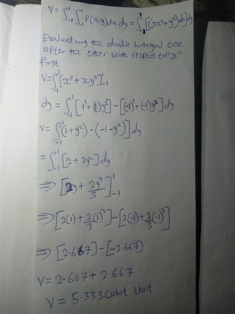 Find the volume of the region bounded above by the paraboloid z equals 3 x squared-example-1