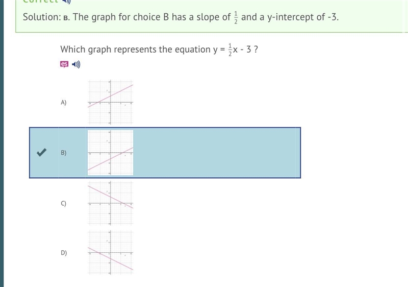 Which graph represents the linear equation below? y+1=2/3(x-1) A. B. C. D.-example-1