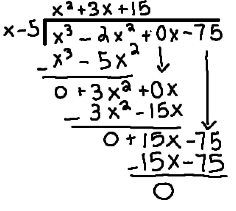 (x^3-2x^2-75) divided by (x-5)-example-1