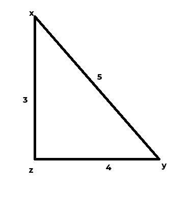 In ΔXYZ, the measure of ∠Z=90°, ZY = 4, XZ = 3, and YX = 5. What ratio represents-example-1