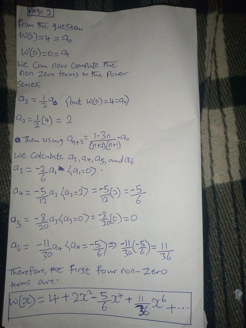 Find the first four nonzero terms in a power series expansion about xequals0 for the-example-2