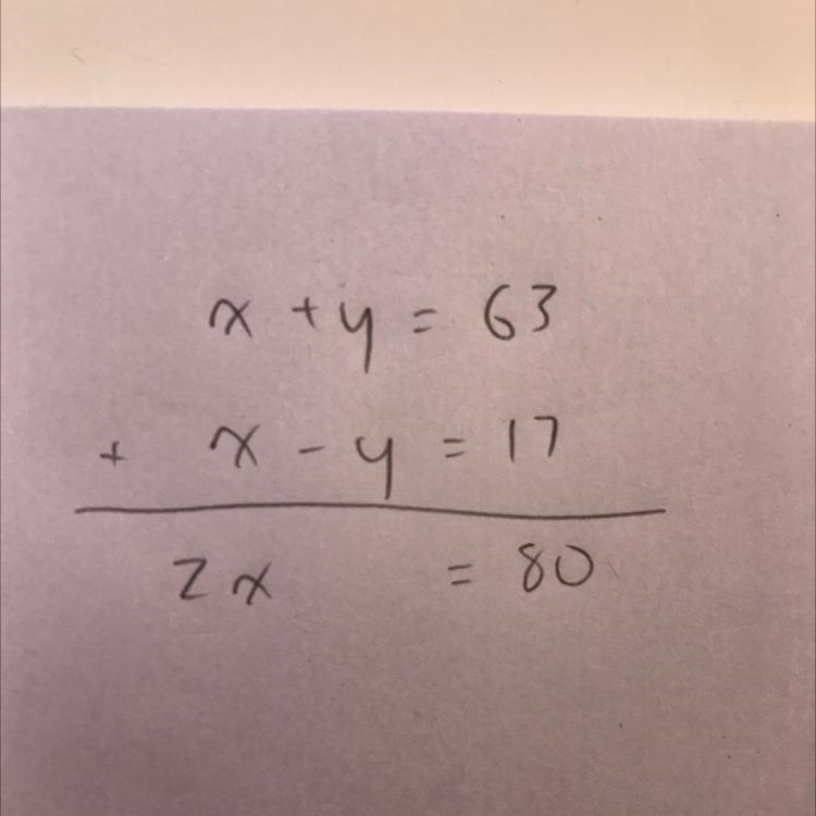 The sum of two number is 63the smaller number is 17 less than the larger number.what-example-1