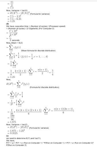 A computer program requires C clock cycles (in billions) for completion, where C is-example-2