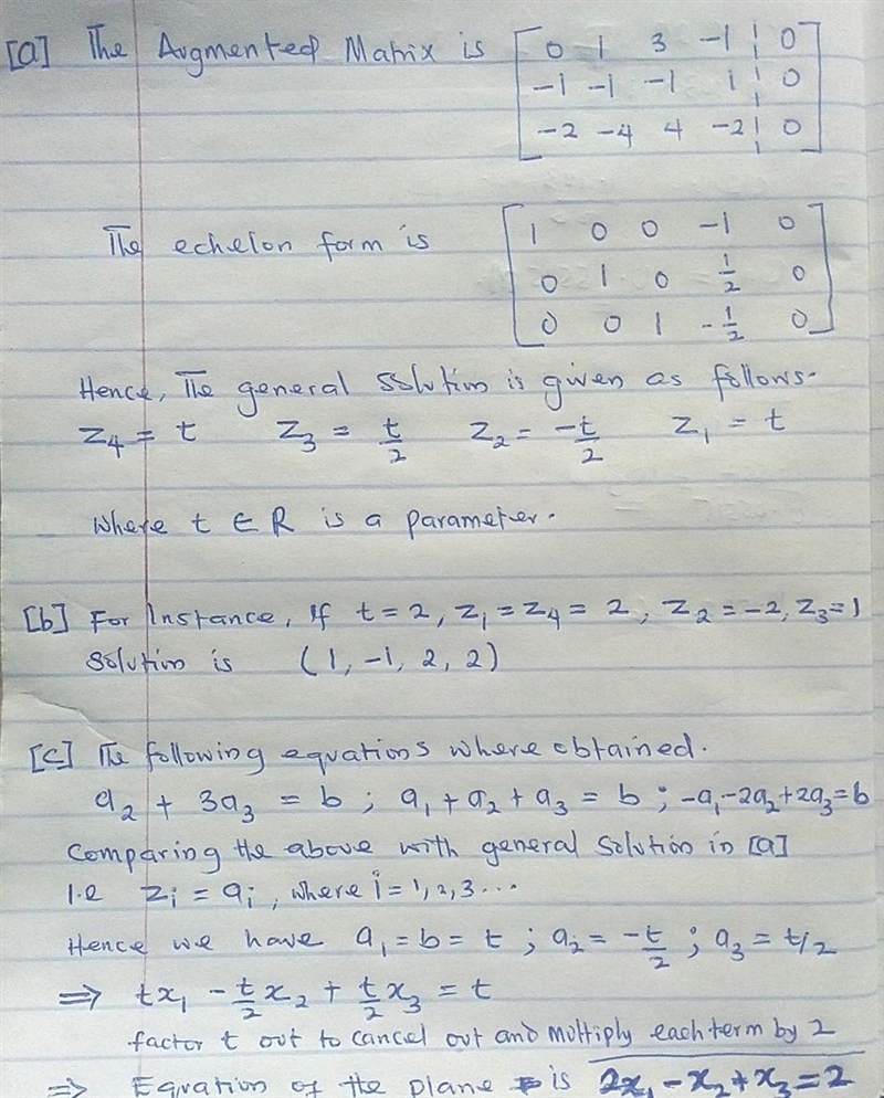 ) The points (1, 0, 3), (1, 1, 1), and (−2, −1, 2) lie on a unique plane a1x1 + a-example-1