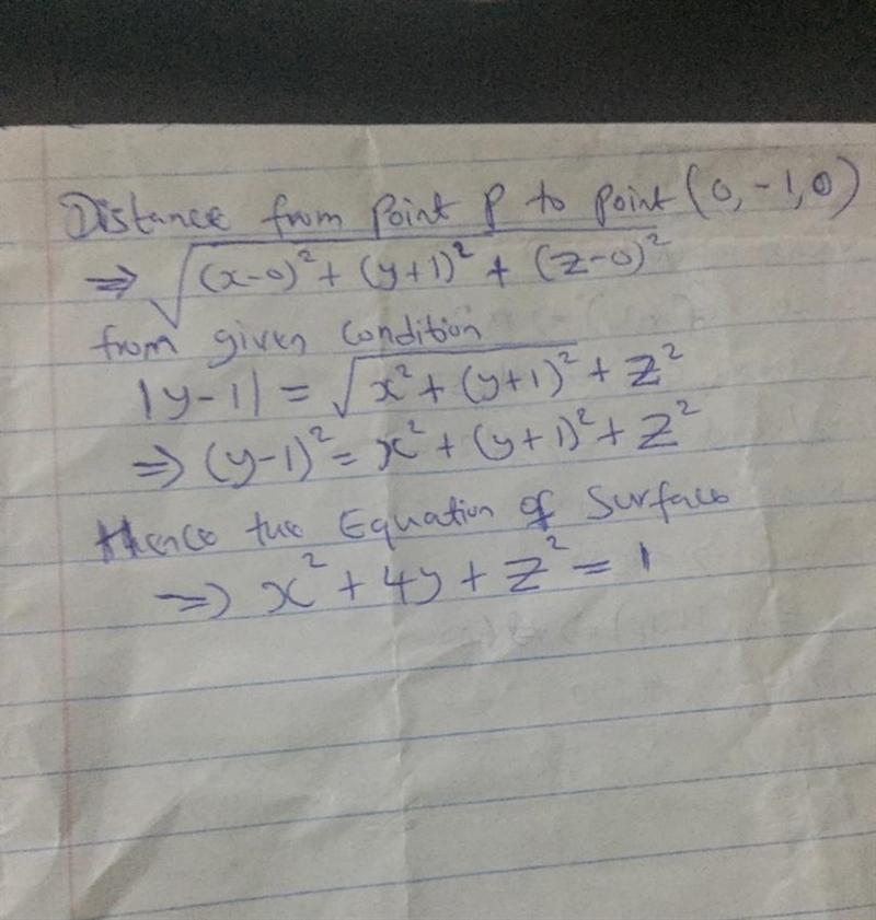 Find an equation for the surface consisting of all points P in the three-dimensional-example-1