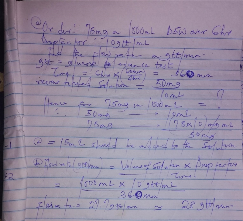 Order: Amphotericin B 75 mg in 1,000 mL D5W to infuse over 6 hr daily. The IV is to-example-1