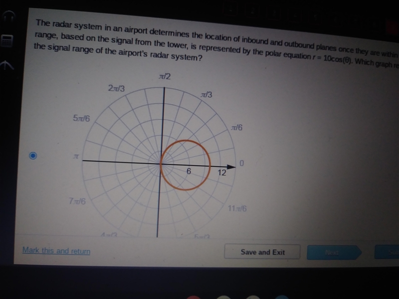 The radar system in an airport determines the location of inbound and outbound planes-example-1