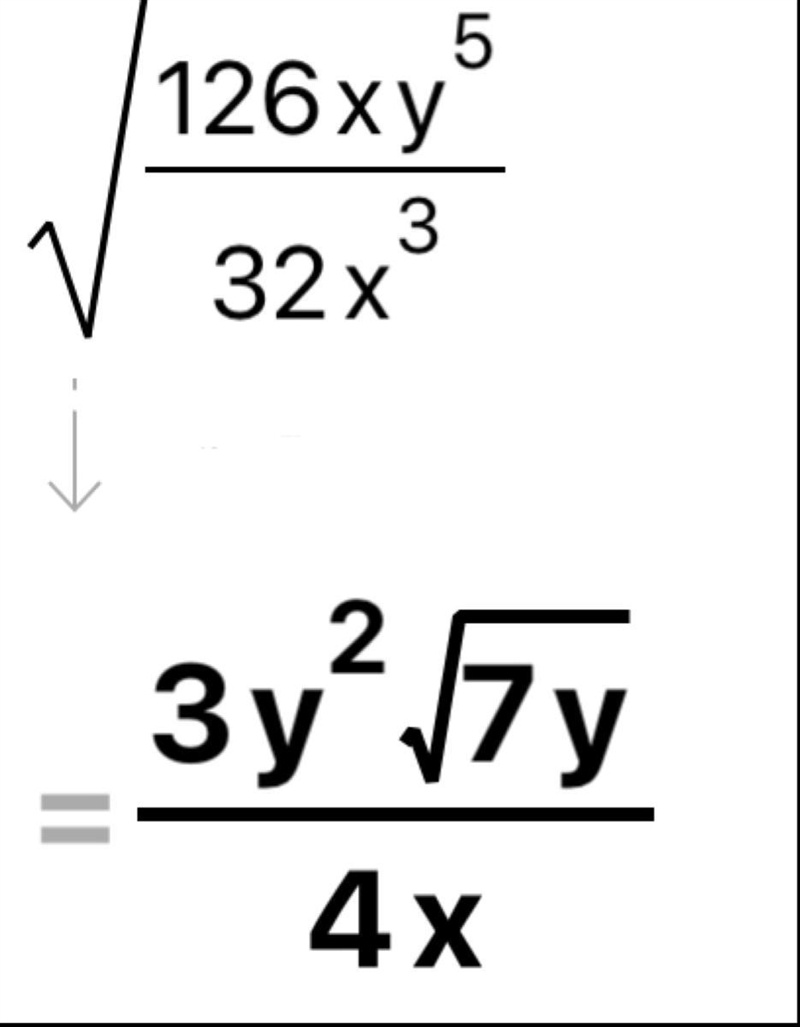 HELPPP plz!! What is the simplest form of 126xy 32x3 ? 3y7y 2x Зу? 7y 4x N 6y,7y 4x-example-1