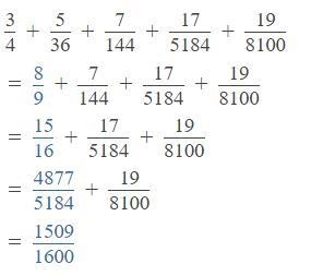 3/4+5/36+7/144+.......+17/5184+19/8100 (a)0.95 (b)1 (c) 0.99 (d)0.98​-example-1