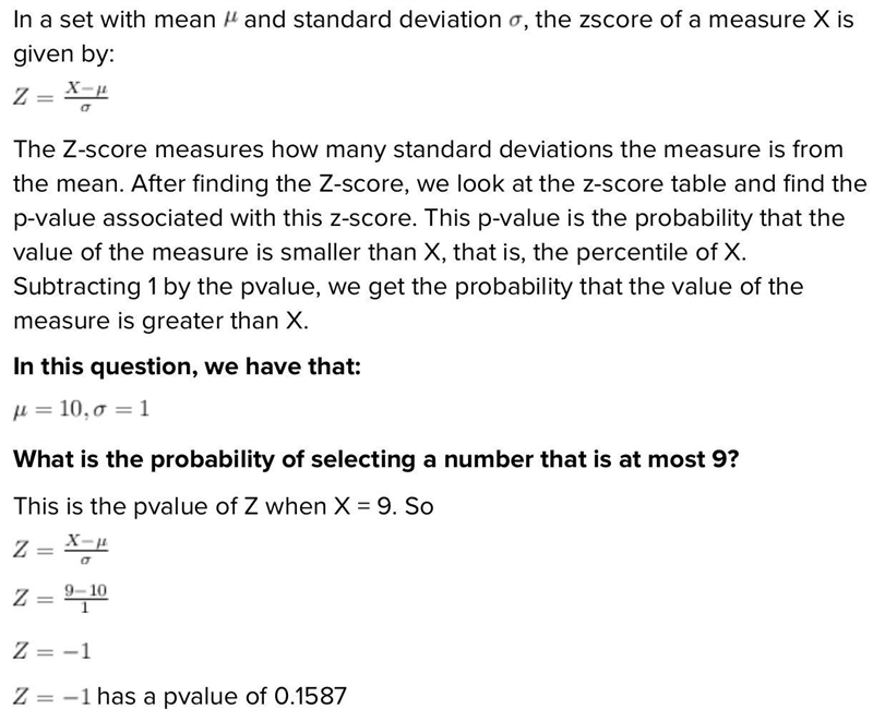 A normal distribution has a mean of 10 and a standard deviation of 1. What is the-example-1