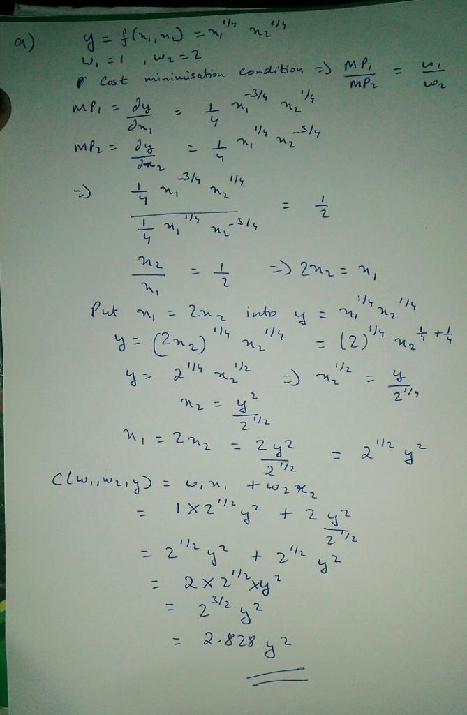 (Please be clear) Solve the following cost minimization problems. For each of these-example-1