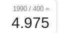 If you averaged 400 miles per day,about how many days would a trip of 1990 miles take-example-1