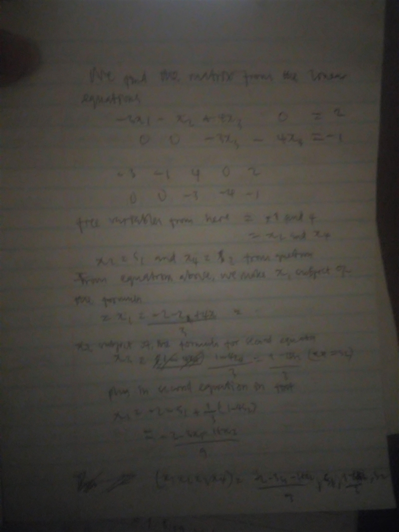 Find the set of solutions for the linear system Use s1, s2, etc. for the free variables-example-2