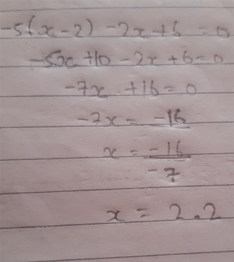 -5(x-2) - 2x + 6 help me answer this!-example-1