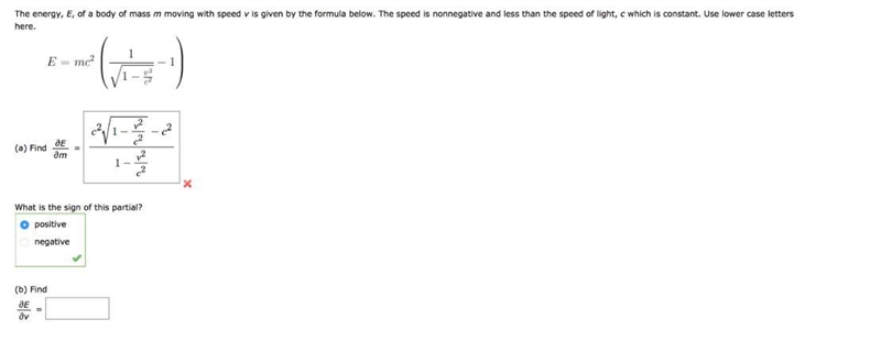 The energy, E, of a body of mass m moving with speed v is given by the formula below-example-1