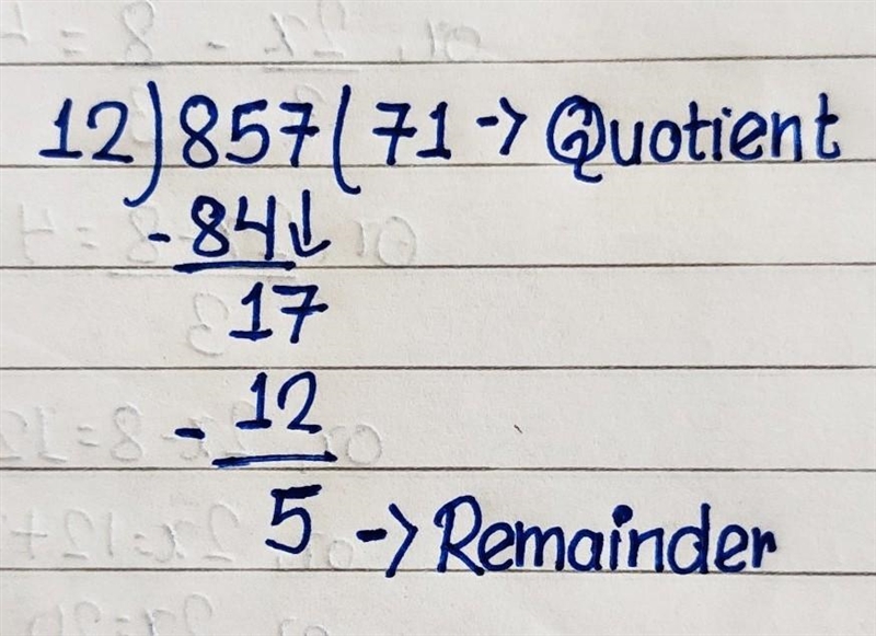 What is the remainder when 857 is divided by 12-example-1