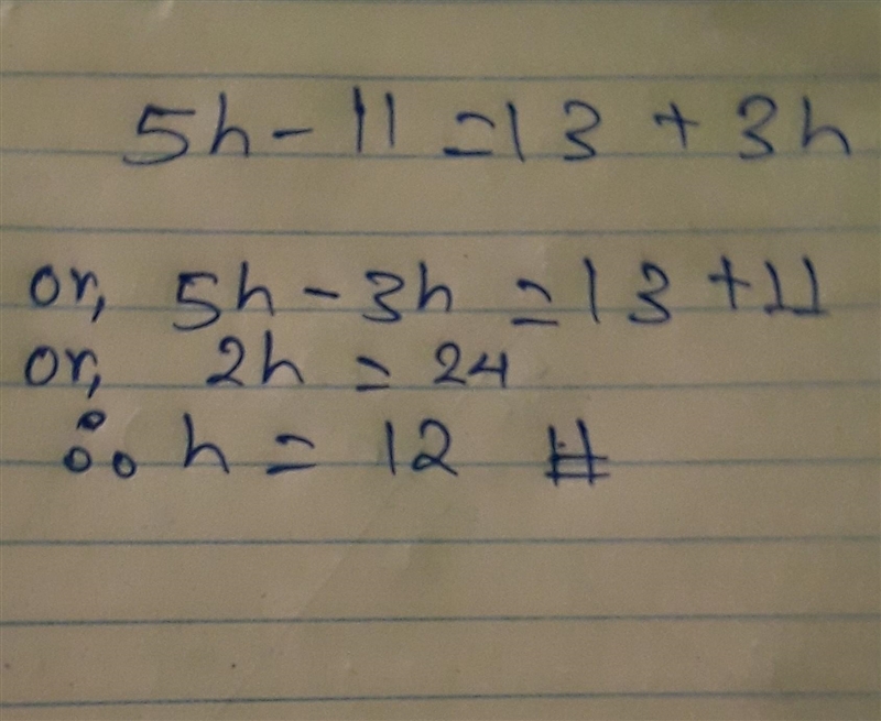 5h-11=13+3h Help my little brother-example-1