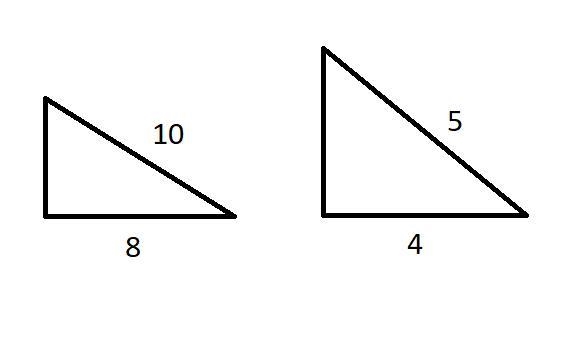 Write the ratio of corresponding sides for the similar triangles and reduce the ratio-example-1