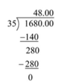 Calculate 16.8 divided by 0.35 to the hundredths place without a calculator. Show-example-1