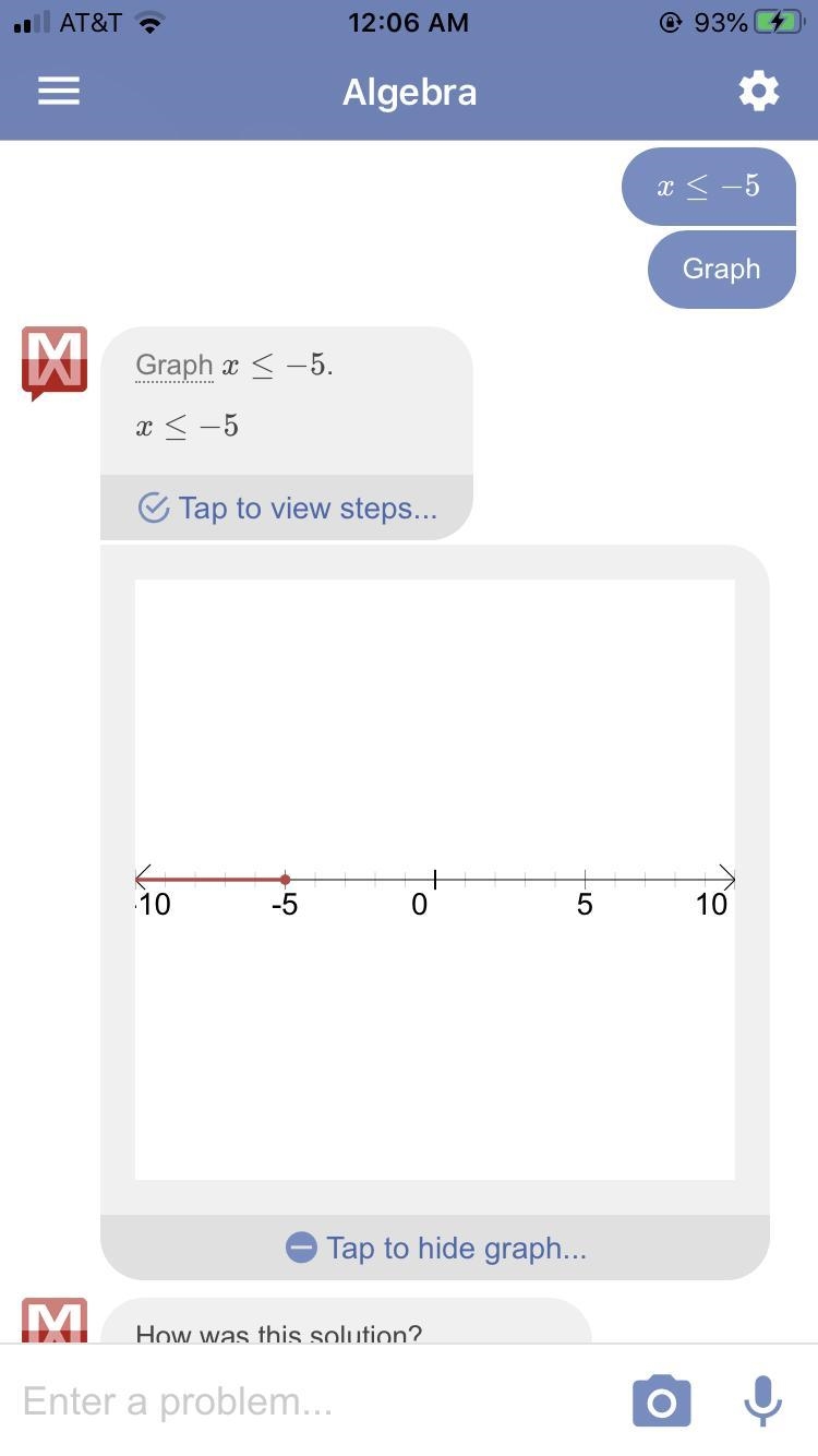 Graph the unequal x ≤ - 5-example-1