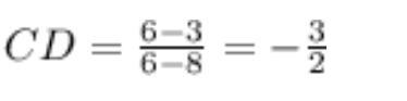 Determine the relation of AB and CD given the following points: A (3,-4), B (5.-7), C-example-3