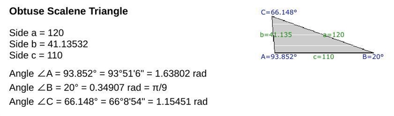 Find the missing side or angle. Round to the nearest tenth. 7 B = 20° a=120 c=110 b-example-1