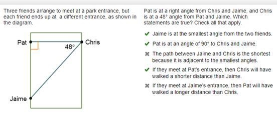 Three friends arrange to meet at a park entrance, but each friend ends up at a different-example-1