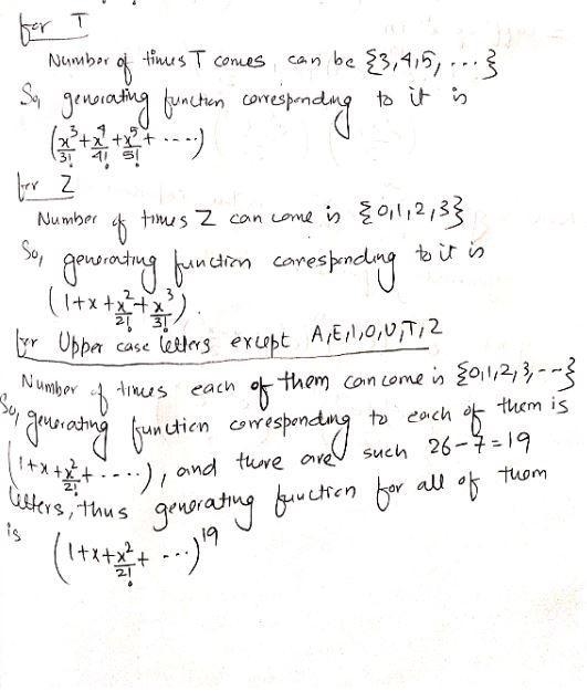 Find the exponential generating function for the number of alphanumeric strings of-example-2