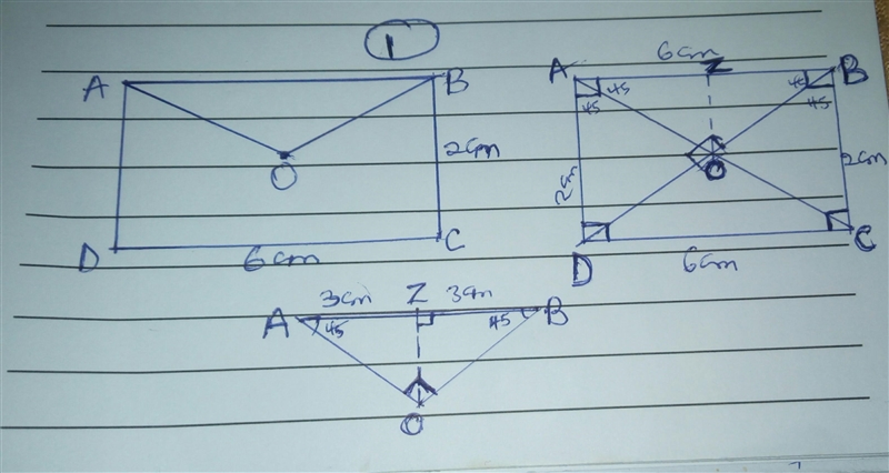 ABCD IS a rectangle and line OA is perpendicular to line OB, line BC is equal to 2cm-example-1