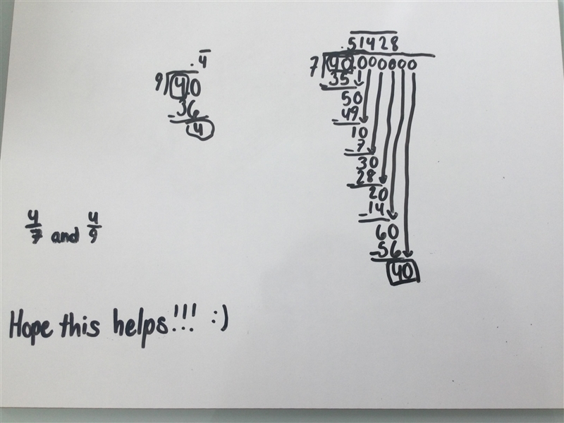 Which of the following numbers can be expressed as repeating decimals? 4 over 7, 2 over-example-1