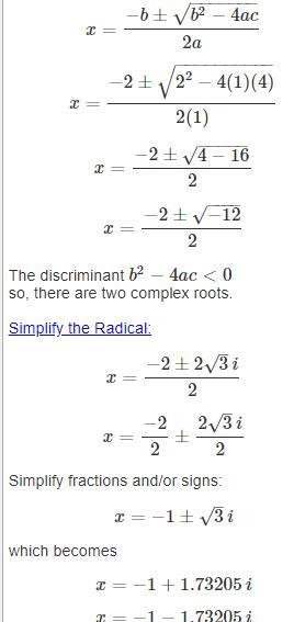 X2 − 2x − 4 = 0 quadratic formula-example-1