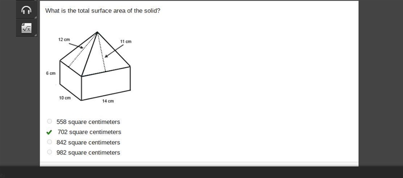 What is the total surface area of the solid? A rectangular prism with a length of-example-1