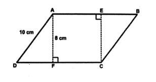 Parallelogram abcd is shown below with ad= 10 cm and aecf is a square with side a-example-1