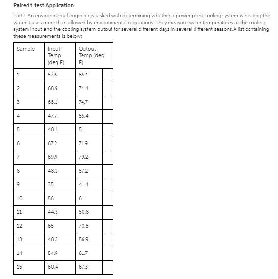 Paired t-test Application (Part 1)An environmental engineer is tasked with determining-example-1