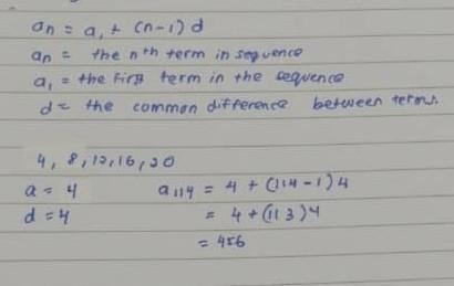 Find the 114th term of the following sequence 4, 8, 12, 16, 20... Please show all-example-1