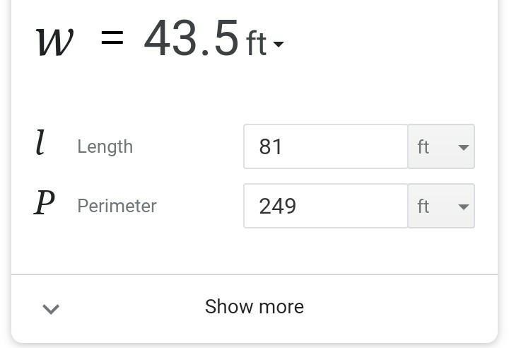 The perimeter of a rectangular garden is 294 feet. If the length of the garden is-example-1