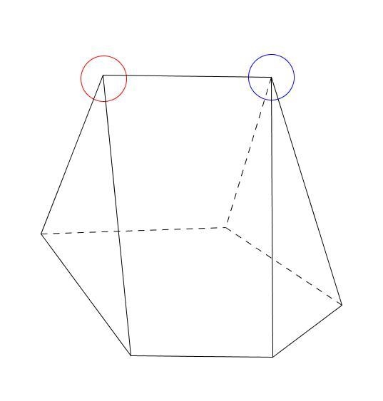 What type of polygon would a slice of a hexahedron at a vertex create? Explain. What-example-1