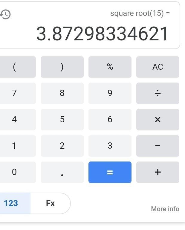 Which number is the estimated square root of 15 closest to​-example-1