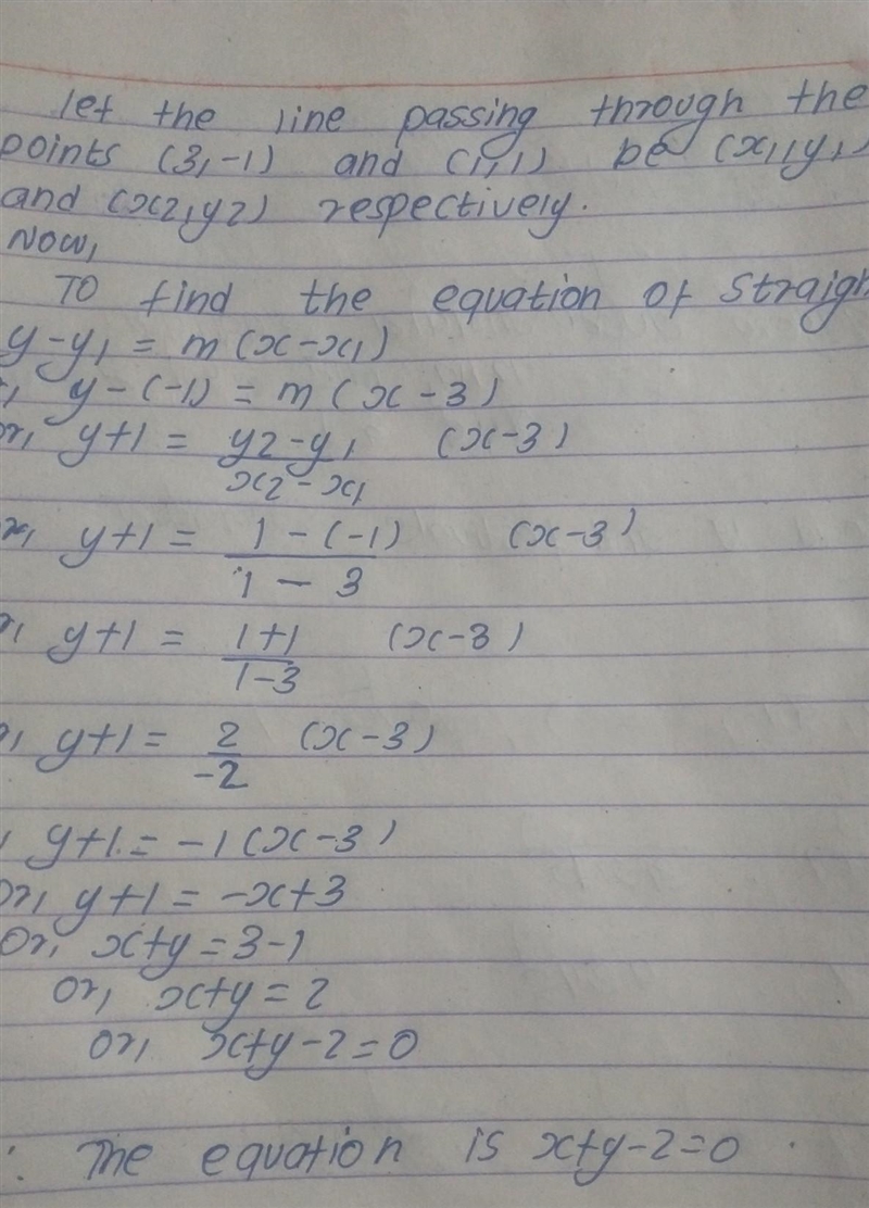 HELP ME PLS T^T Use point-slope form, y - y1 = m(x - x1), to find the linear equation-example-1