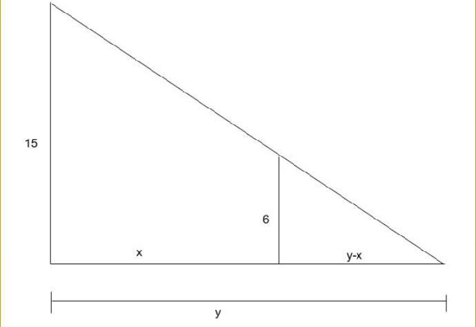 A street light is mounted at the top of a 15-ft-tall pole. A man 6 ft tall walks away-example-1