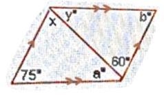 What do you know to be true about the values of a and b? 60" 75" O A. a-example-1