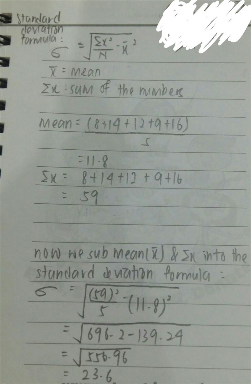 Use a calculator to find the standard deviation of this data set: 8, 14, 12, 9, 16-example-1