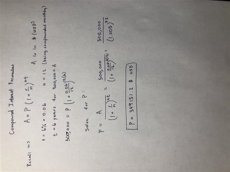 Determine the principal P that must be invested at rate r=9% compounded monthly so-example-1