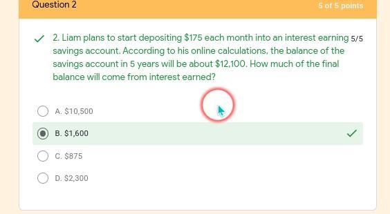 deposited $175 each month the balance of the savings account in 5 years will be $12,100.how-example-1