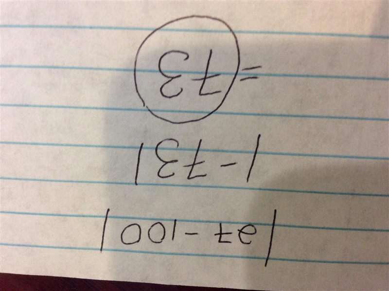 The absolute value of the difference between 27 and 100 is-example-1