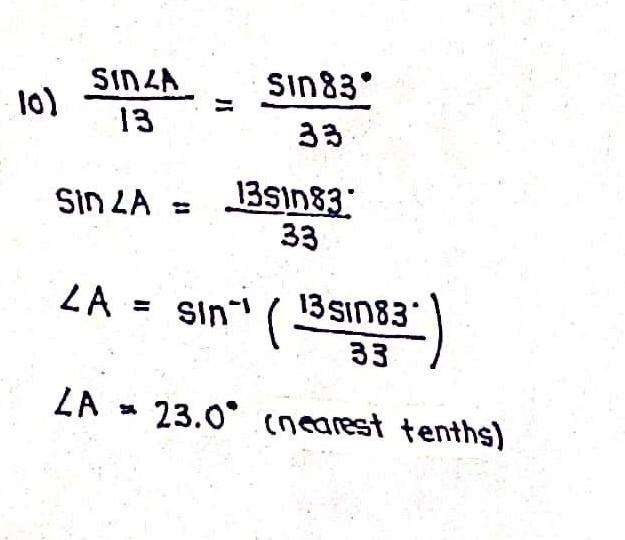 Part 3. Use the Laws of sines. Please show work. Round to the nearest tenth.​-example-2